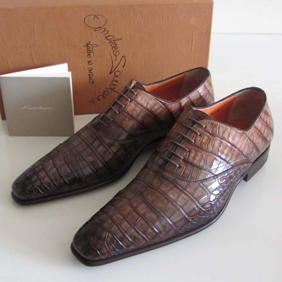 new SANTONI FAM Alligator cap-toe shoes 9 F 10 US main image 12